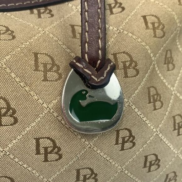 Dooney & Bourke Quilted East West Slouch Bag & Harness Strap-Khaki/Burnt Cedar - Picture 7 of 15